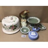 MIXED CHINA ITEMS WEDGWOOD, EAGLE AND CLOSHE