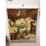 ABSTRACT PAINTING MONOGRAM (K.B) 55 X 65CM