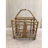 A VINTAGE BAMBOO NEWSPAPER RACK