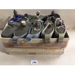 BOX OF NINE BRITISH ARMY FIELD WATER CANTEENS WW2 AND LATER