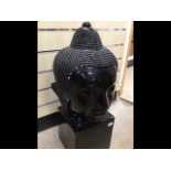 LARGE BLACK CHINA BUDDHA HEAD, 64CM