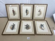 DICKENS CHARACTER VINTAGE PRINTS BY KYD, URIAH HEEP, DICK SWIVELLER, AND MORE, ALL FRAMED AND GLAZED