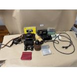 A MIXED COLLECTION OF CAMERAS, ACCESSORIES, AND MORE