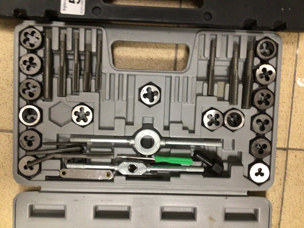 A QUANTITY OF TOOLS ALL CASED, CLARKE DRILL, TAP AND DIE SET, POWERCRAFT DRILL SET AND AEG POWER - Image 8 of 8