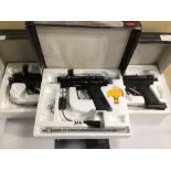 TWO SABOTAGE PAINTBALL GUNS WITH AN ICON Z PAINTBALL GUN