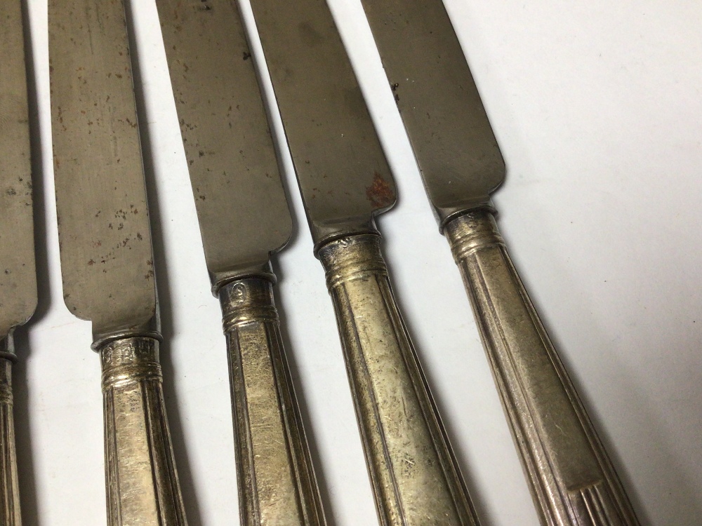 ELEVEN HALLMARKED SILVER HANDLED KNIVES - Image 2 of 6