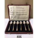 A SET OF SIX HALLMARKED SILVER COFFEE SPOONS WITH HALLMARKS FOR THE SIX UK ASSAY OFFICES, 39G