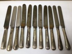 ELEVEN HALLMARKED SILVER HANDLED KNIVES A/F