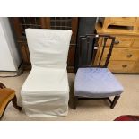 TWO SMALL OAK BEDROOM CHAIRS