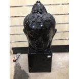 LARGE BLACK CHINA BUDDHA HEAD, 64CM