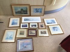 LARGE QUANTITY OF PICTURES, PRINTS, PHOTOGRAPHS, ALL FRAMED AND GLAZED