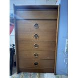 A MID-CENTURY SIX DRAWER 1960'S CHEST