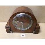 AN ART DECO OAK CASED WESTMINSTER CHIME MANTLE CLOCK