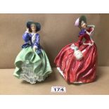 ROYAL DOULTON FIGURINES AUTUMN BREEZES (HN1934) AND TOP O THE HILL (HN1833)