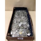 A LARGE QUANTITY OF MIXED USED COINAGE SOME SILVER CONTENT