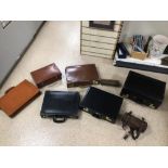 A VINTAGE COLLECTION OF LEATHER BRIEFCASES AND MORE, INCLUDES INTERNATIONAL, AMIIET, AND MORE