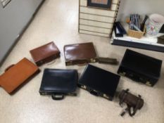 A VINTAGE COLLECTION OF LEATHER BRIEFCASES AND MORE, INCLUDES INTERNATIONAL, AMIIET, AND MORE