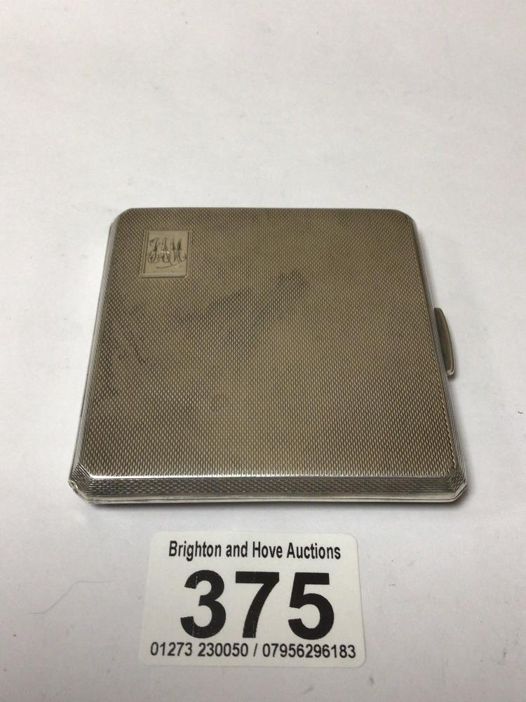 A HALLMARKED SILVER ENGINE TURNED CIGARETTE CASE, 8CM, 90G