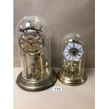 TWO DOME CLOCKS, WELBY AND WIDDOP OF GERMANY, LARGEST 29CM