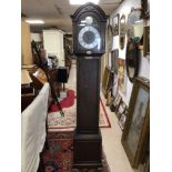TEMPUS FUGIT OAK CASED GRANDMOTHER CLOCK WITH SILVER PLAQUE, WESTMINSTER CHIME, 183CM