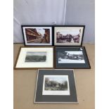 FRAMED AND GLAZED PICTURES/PHOTOGRAPH, THE LARGEST 37 X 29CM