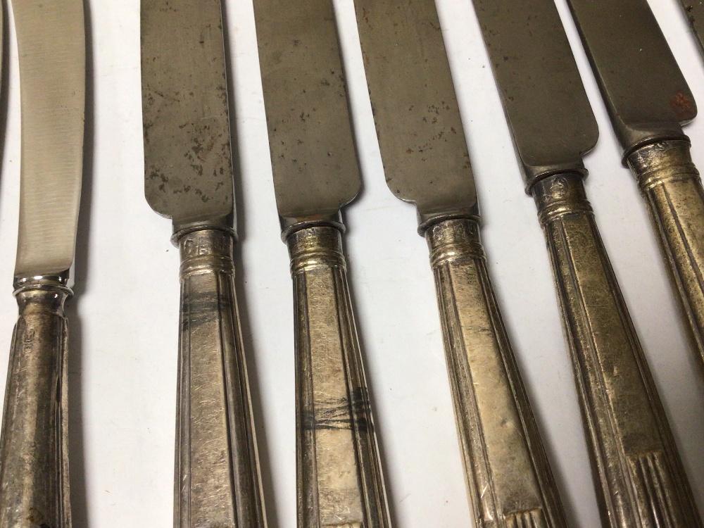 ELEVEN HALLMARKED SILVER HANDLED KNIVES - Image 3 of 6