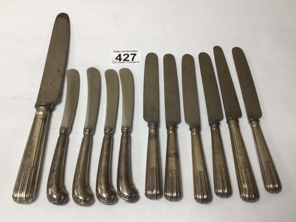 ELEVEN HALLMARKED SILVER HANDLED KNIVES