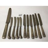 ELEVEN HALLMARKED SILVER HANDLED KNIVES