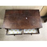 A VICTORIAN TWO DRAWER OAK CONSOLE TABLE