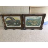 TWO FRAMED AND GLAZED PRINTS OF GAME BIRDS BOTH IN ORNATE FRAMES 64 X 53CM