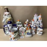 MIXED QUANTITY OF VICTORIAN STAFFORDSHIRE ITEMS