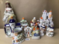 MIXED QUANTITY OF VICTORIAN STAFFORDSHIRE ITEMS