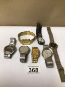 A JOB LOT OF WRIST WATCHES, UNTESTED TO INCLUDE CITIZEN, LORUS, PIERRE CARDIN ETC