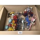 A QUANTITY OF METAL MODEL BICYCLES & TRIKES