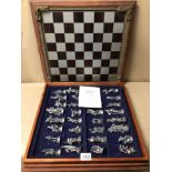THE FANTASY OF THE CRYSTAL 32 PIECE CHESS SET SERIAL NO (4683)