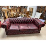 CHESTERFIELD OXBLOOD RED THREE SEATER SOFA