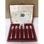 AN UNUSUAL SET OF SIX HALLMARKED SILVER RAT TAIL TEASPOONS HALLMARKED FOR THE 6 UK ASSAY OFFICES (