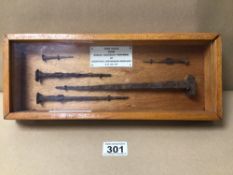 WOODEN CASED IRON NAILS FROM ROMAN LEGIONARY FORTRESS SCOTLAND AD 83-87, 35CM