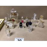 A QUANTITY OF MINIATURE PERFUME BOTTLES (EMPTY)