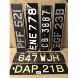 A QUANTITY OF ORIGINAL VINTAGE NUMBER PLATES