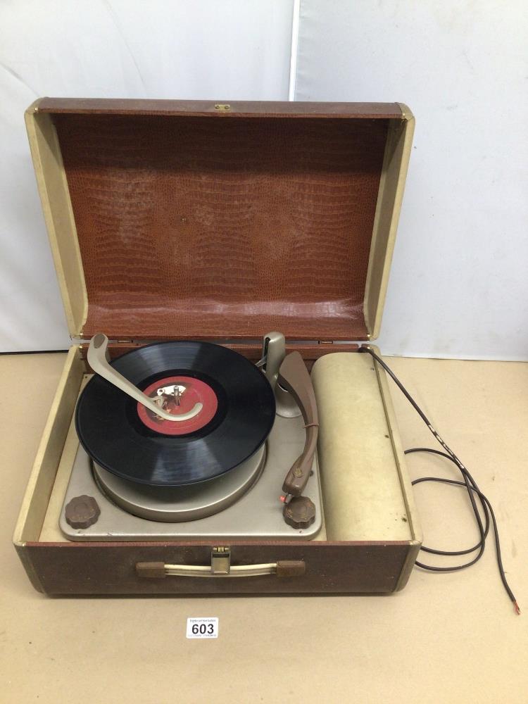 A VINTAGE B.S.R RECORD PLAYER