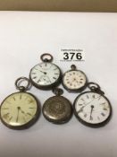 STERLING SILVER AND SILVER PLATED POCKET WATCHES A/F