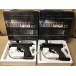 TWO BOXED DIABLO SABOTAGE BOTTOM LINE SEMI-AUTO PAINTBALL GUNS