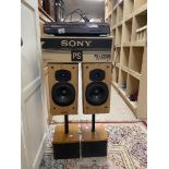 A SONY TURNTABLE PS-LX250H WITH A PAIR OF TANNOY SPEAKERS (012669P) WITH STANDS