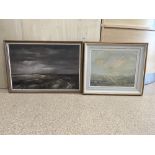 TWO OIL ON CANVAS, FRAMED AND SIGNED DAVID BARBER 85 AND BARRINGFOLD 82 X 56CM