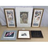 A QUANTITY OF PRINTS (ART NOUVEAU), THE LARGEST 30 X 40CM