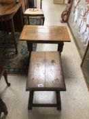 TWO SMALL OAK TABLES