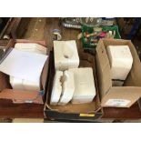 THREE BOXES OF UNCHECKED MIXED PORCELAIN DOLL CASTS MOULDS, INCLUDES PARKER LEVI ‘KELLY’ AND V.