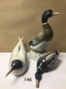 TWO ROYAL COPENHAGEN BIRD FIGURINES (827 AND 1934), ONE A/F, WITH A BERNARD BLOCH EICHWALD STYLED