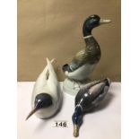 TWO ROYAL COPENHAGEN BIRD FIGURINES (827 AND 1934), ONE A/F, WITH A BERNARD BLOCH EICHWALD STYLED